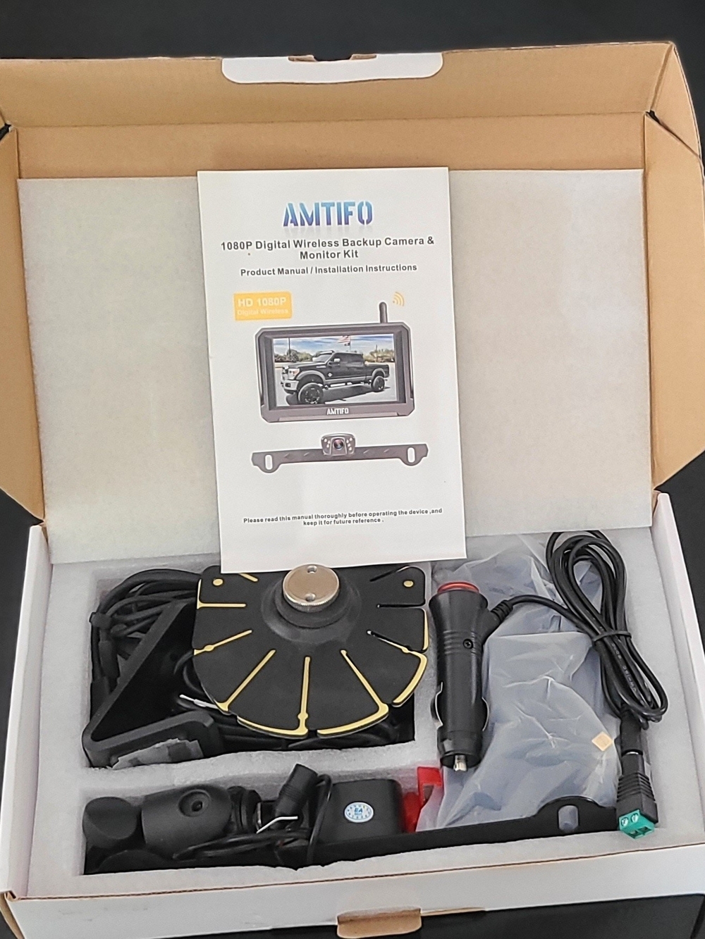 Amtifo Black Wireless HD 1080P Backup Camera & Monitor Kit